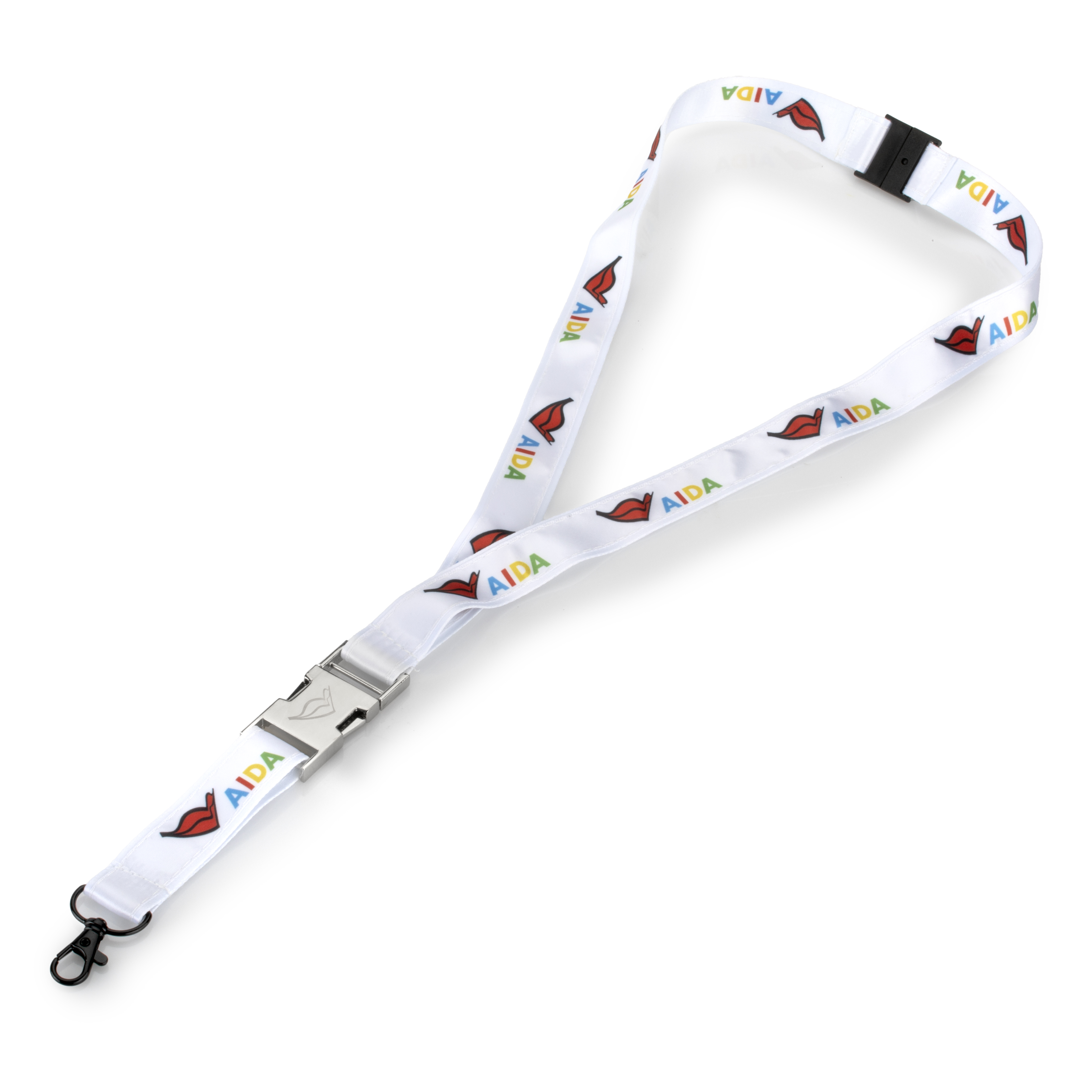 Satin Lanyard Schlüsselanhänger mit Kussmund