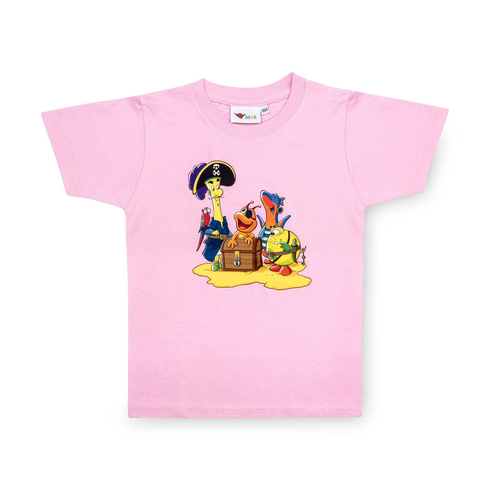 Kids T-Shirt Piraten Clubbie in rosa und navy